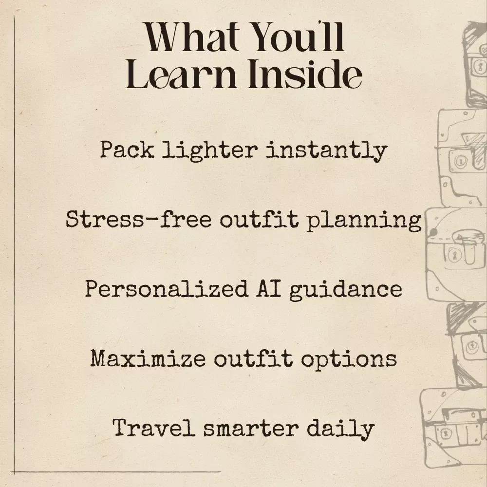 Using AI to Build Your Capsule Wardrobe for Travel | Editable eBook Guide for Smart Packing | AI for Capsule Wardrobe Packing List | Minimalist Travel Planner Digital Download