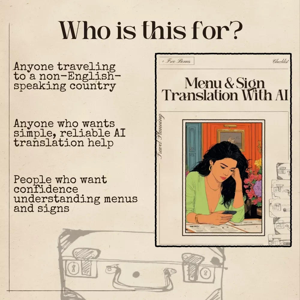 Menu & Sign Translation with AI – Travel Translation Checklist for Real-Time Clarity | AI to Translate Menus and Signs in Real Time | Digital Travel Guide