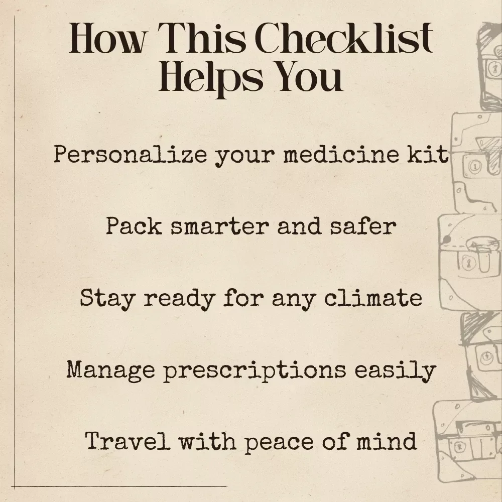 AI-Powered Travel Health Hero Checklist | Digital Packing and Safety Planner | ai to create a travel medicine checklist for Smart, Healthy Travelers