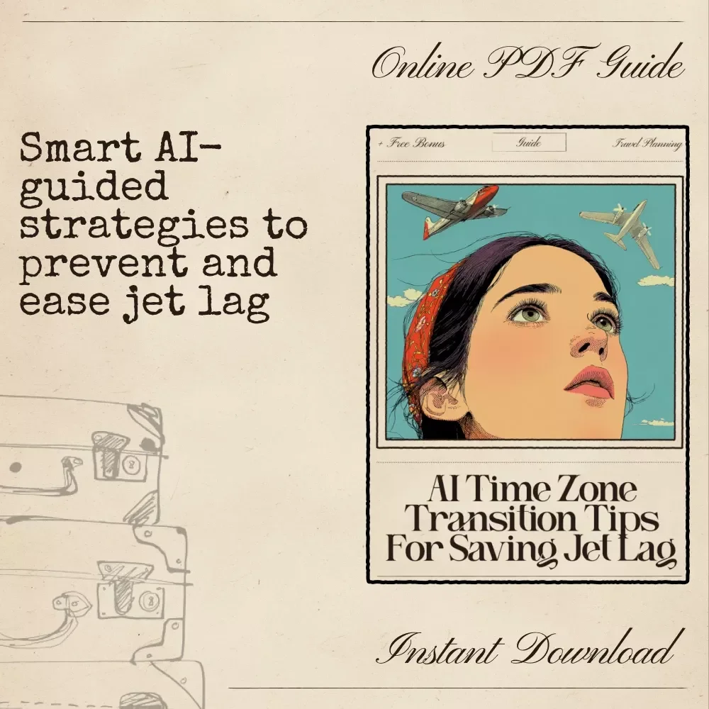 AI Time Zone Transition Tips for Saving Jet Lag | Digital Jet Lag Guide, Travel Wellness eBook, Fatigue Prediction & Flight Prep Strategies