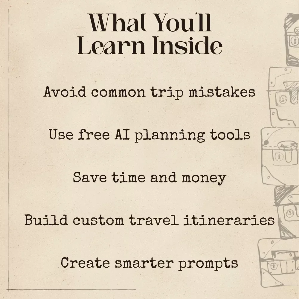 A Beginner’s Guide to AI-Powered Travel Planning | Digital eBook for Smarter Trips | Learn ai travel planner for beginners, Free Tools, Prompts & Real Examples