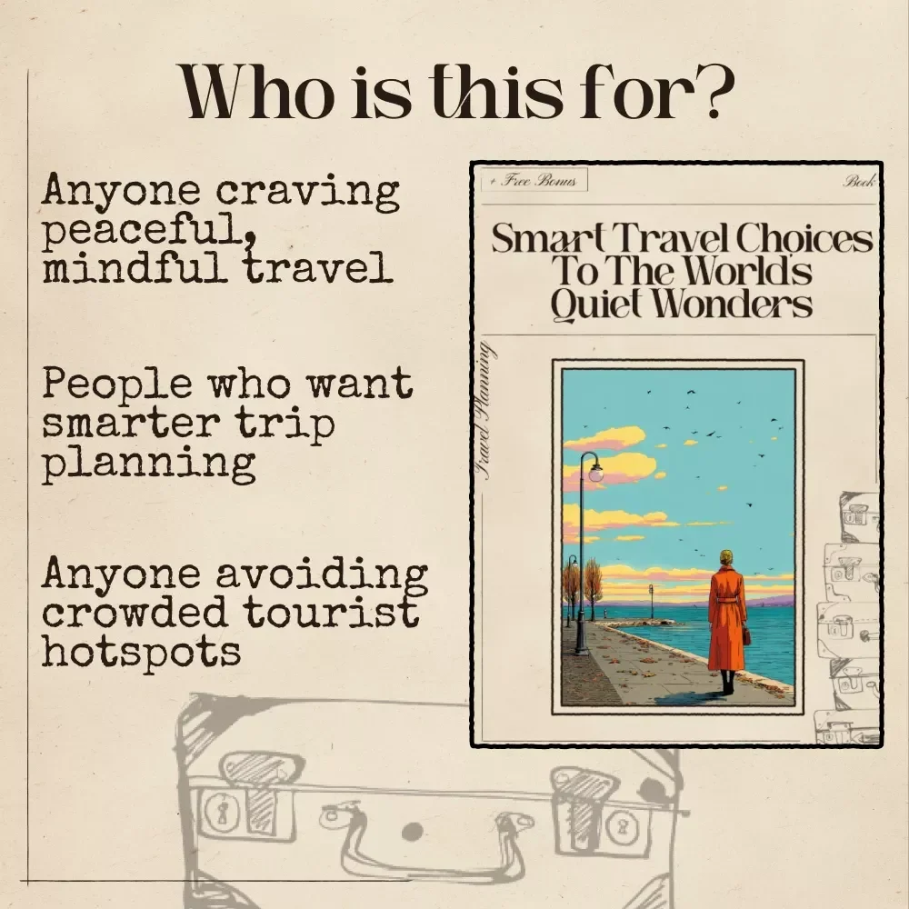 Smart Travel Choices to the World’s Quiet Wonders | Quiet Travel Ebook | ai for less crowded alternatives to popular spots | Hidden Gem Destination Guide