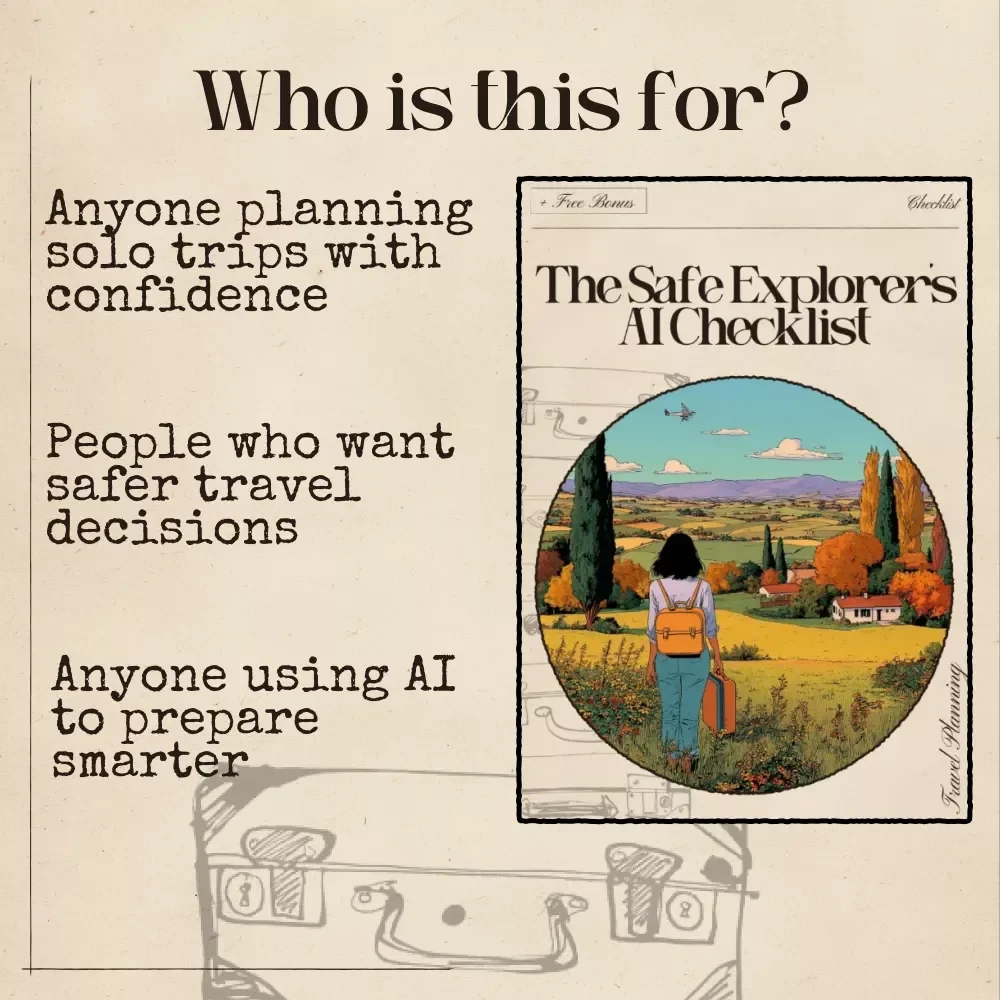 The Safe Explorer’s AI Checklist | Solo Travel Safety Guide, AI Travel Checklist, Digital Download for Travelers