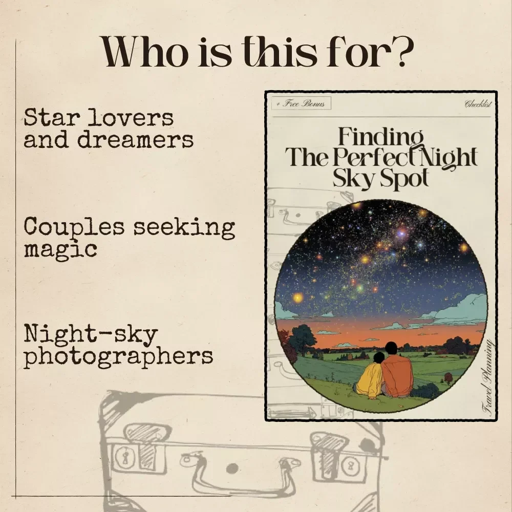 Finding the Perfect Night Sky Spot | Digital Stargazing Checklist | Smart Travel Planner Using AI That Finds Destinations for Stargazing | Printable Astronomy Adventure Guide