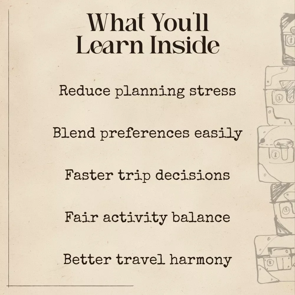 AI Itinerary Suggestions for Couples With Different Interests | Travel Planning Guide for Partners with Opposite Styles | Editable Digital Download | Relationship-Friendly Trip Planner