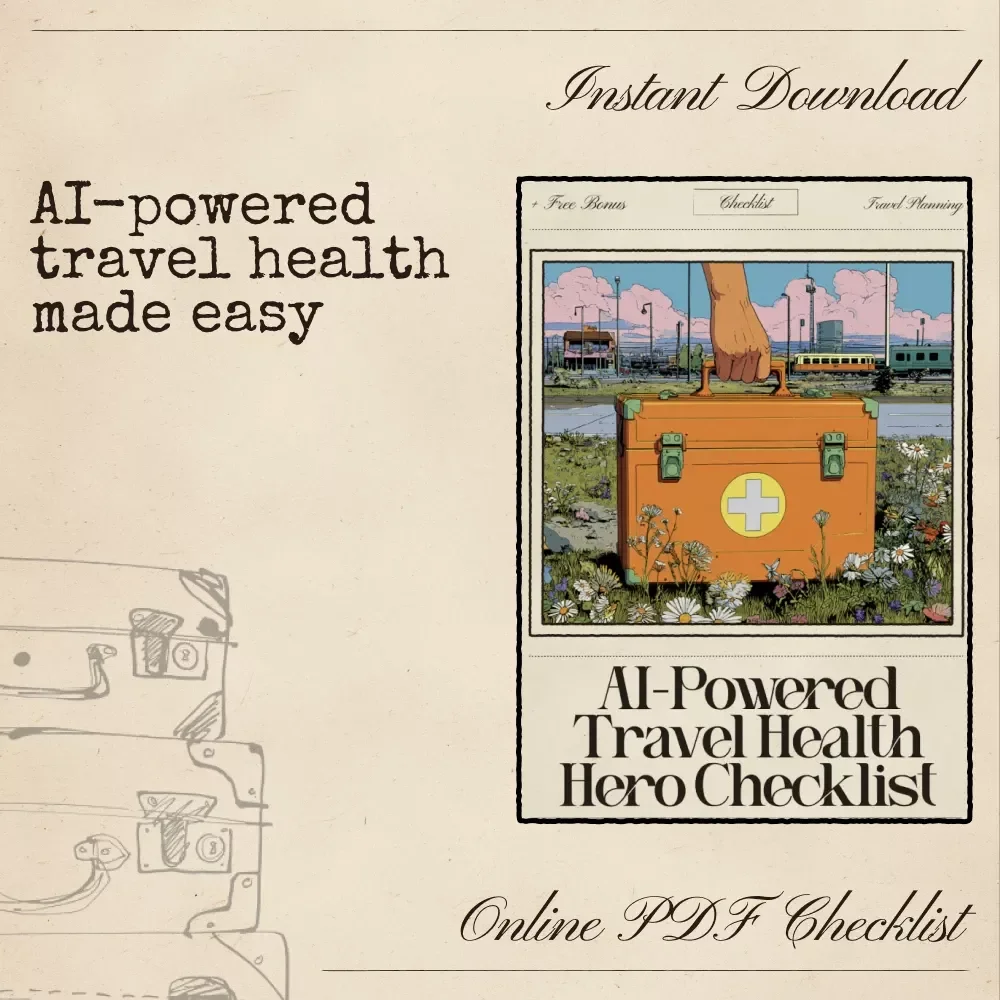 AI-Powered Travel Health Hero Checklist | Digital Packing and Safety Planner | ai to create a travel medicine checklist for Smart, Healthy Travelers