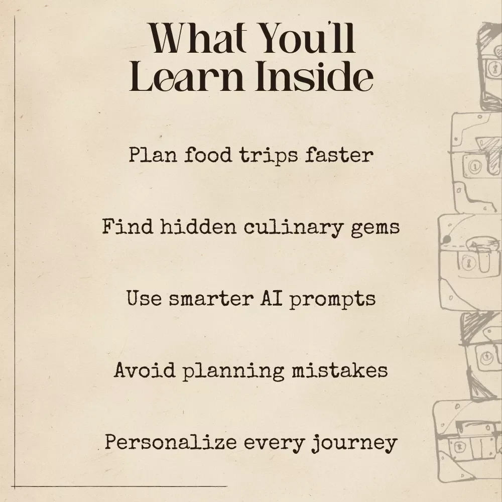 Taste the World: How AI Guides Food Lovers to Culinary Adventures – Digital Travel Guide for Foodies | AI That Suggests Destinations for Food Lovers | Culinary Travel eBook & Checklist