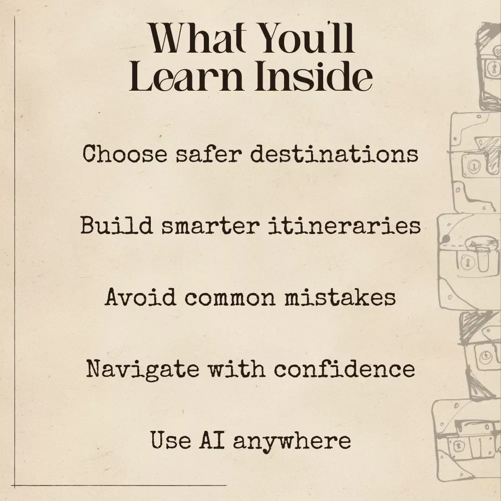 Travel Smart Stay Safe – Solo Travel Safety Ebook for Confident Adventures | AI for Planning a Safe Solo Itinerary | Digital Guide for Smarter, Safer Trips