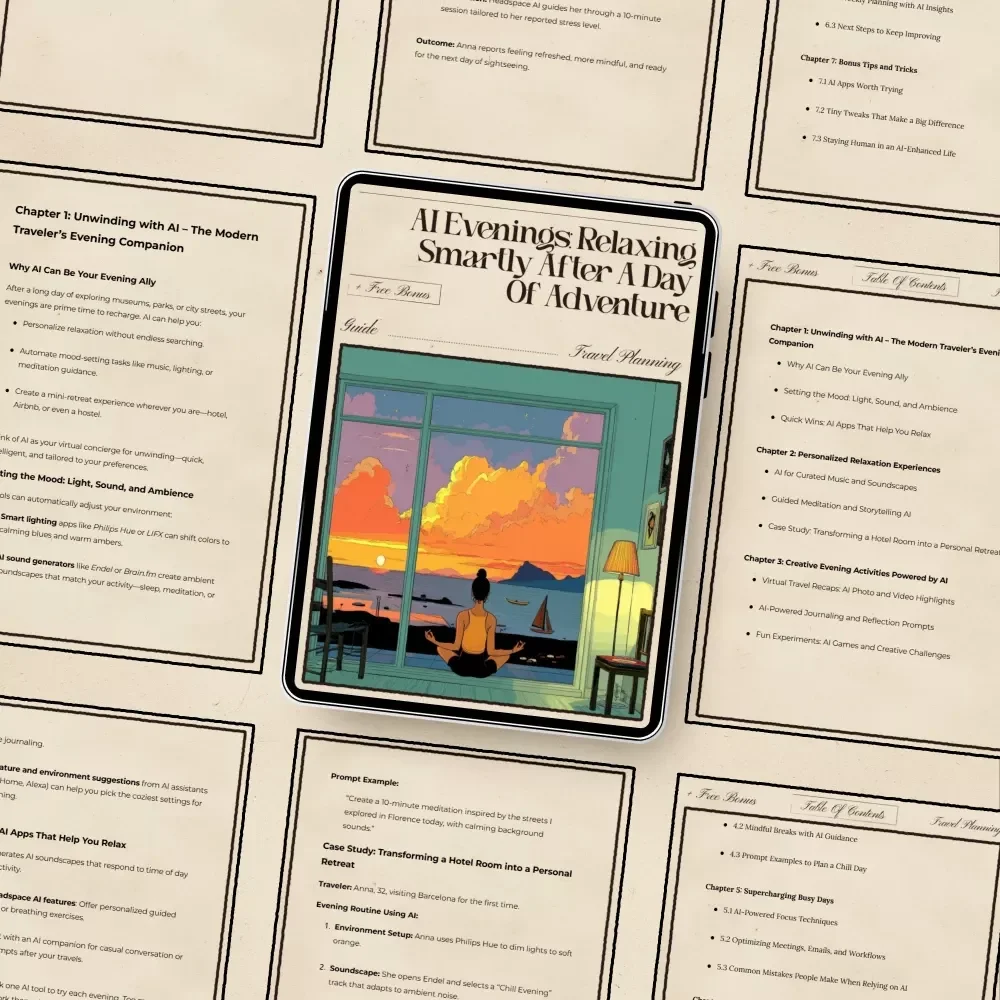 AI Evenings: Relaxing Smartly After a Day of Adventure – Digital Guide, eBook, and Checklist for Travel, Mindfulness, and Evening AI Experiences