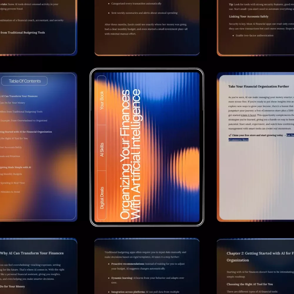 Organizing Your Finances with Artificial Intelligence | AI Help Organizing Finances eBook | Smart Budgeting & Money Management Guide