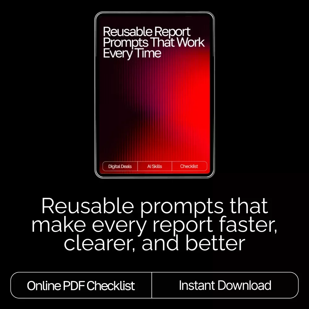 Reusable Report Prompts That Work Every Time | Reusable prompt templates for reports | Editable AI Report Checklist & Prompt Framework | Digital Download
