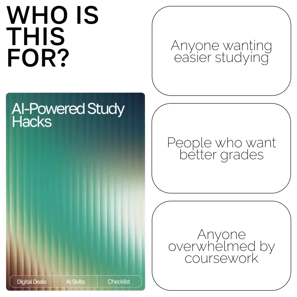 AI-Powered Study Hacks | Printable & Digital Checklist for Students | Study Planner Boost | Academic Success Tools | how to use ai to improve study and learning
