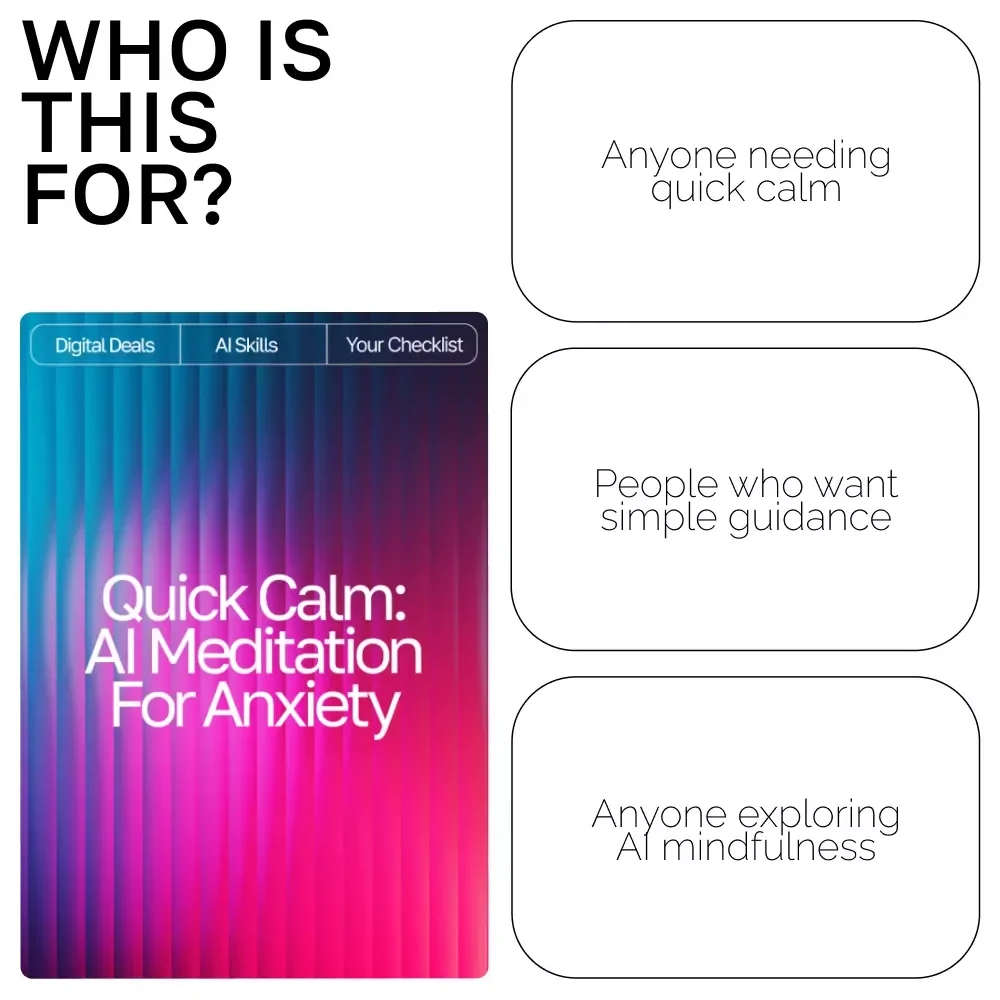 Quick Calm: AI Meditation for Anxiety Checklist | Digital Download for Stress Relief | ai quick meditation for anxiety Guide
