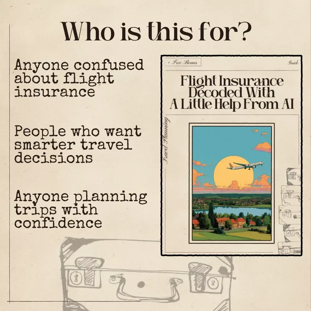 Flight Insurance Decoded with a Little Help from AI | Travel Planner Guide | Using AI to Understand Flight Insurance | Smart Policy Comparison Printable