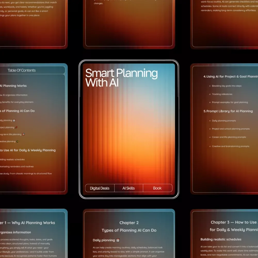 Smart Planning with AI – Ebook for Everyday Planning, Goal Setting, Creative Workflow & Productivity | how to use ai for planning Guide for Beginners & Busy Professionals