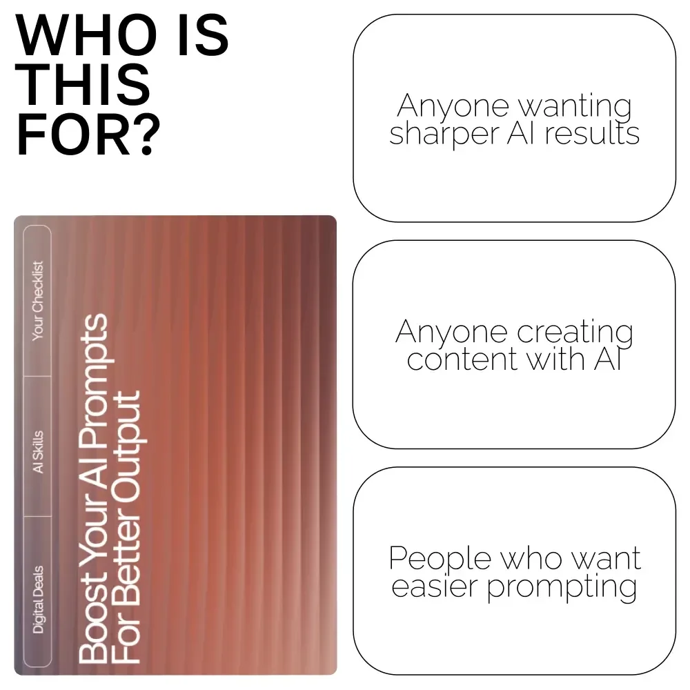 Boost Your AI Prompts for Better Output – Checklist for Creators, Coaches & Entrepreneurs | Easy Prompt Upgrades for Better Output | Digital Download