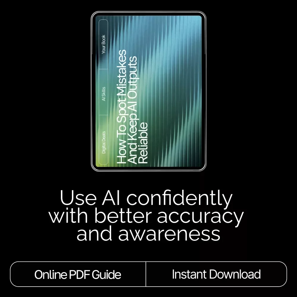 How to Spot Mistakes and Keep AI Outputs Reliable | Digital eBook | How to Check AI Output for Mistakes | Smart Fact-Checking & Verification Guide