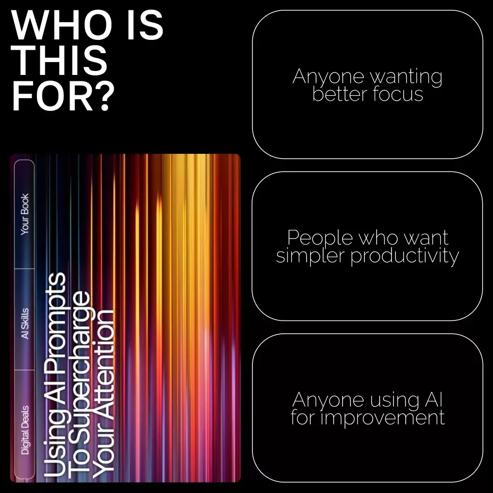 Using AI Prompts to Supercharge Your Attention | Focus-Boosting eBook for Productivity, Digital Guide for Improved Concentration | ai prompts for focus improvement