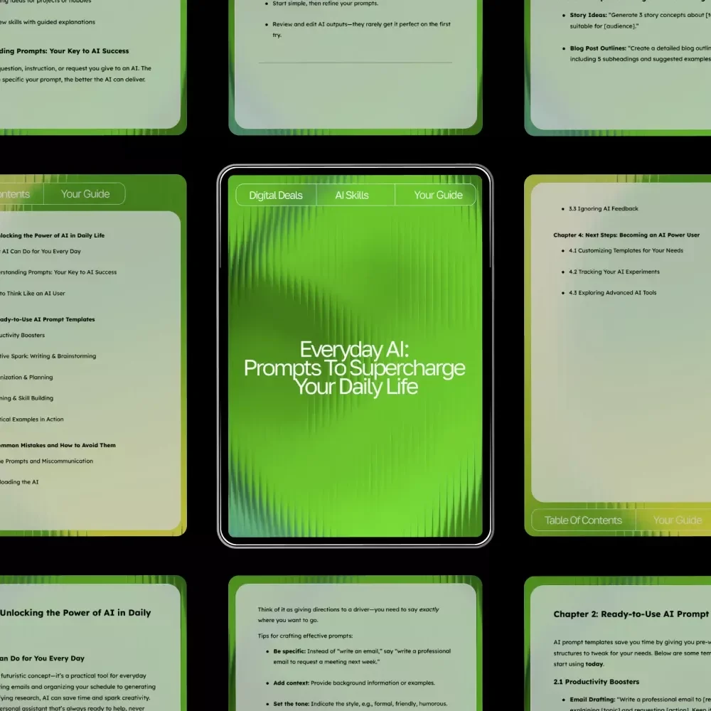 Everyday AI: Prompts to Supercharge Your Daily Life | Digital Guide | AI Prompt Templates for Daily Use | Productivity, Creativity & Organization Toolkit