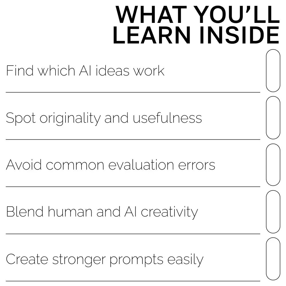 A Practical Guide to Evaluating AI-Generated Ideas | Digital Download for Understanding How to Evaluate AI-Generated Ideas Effectively