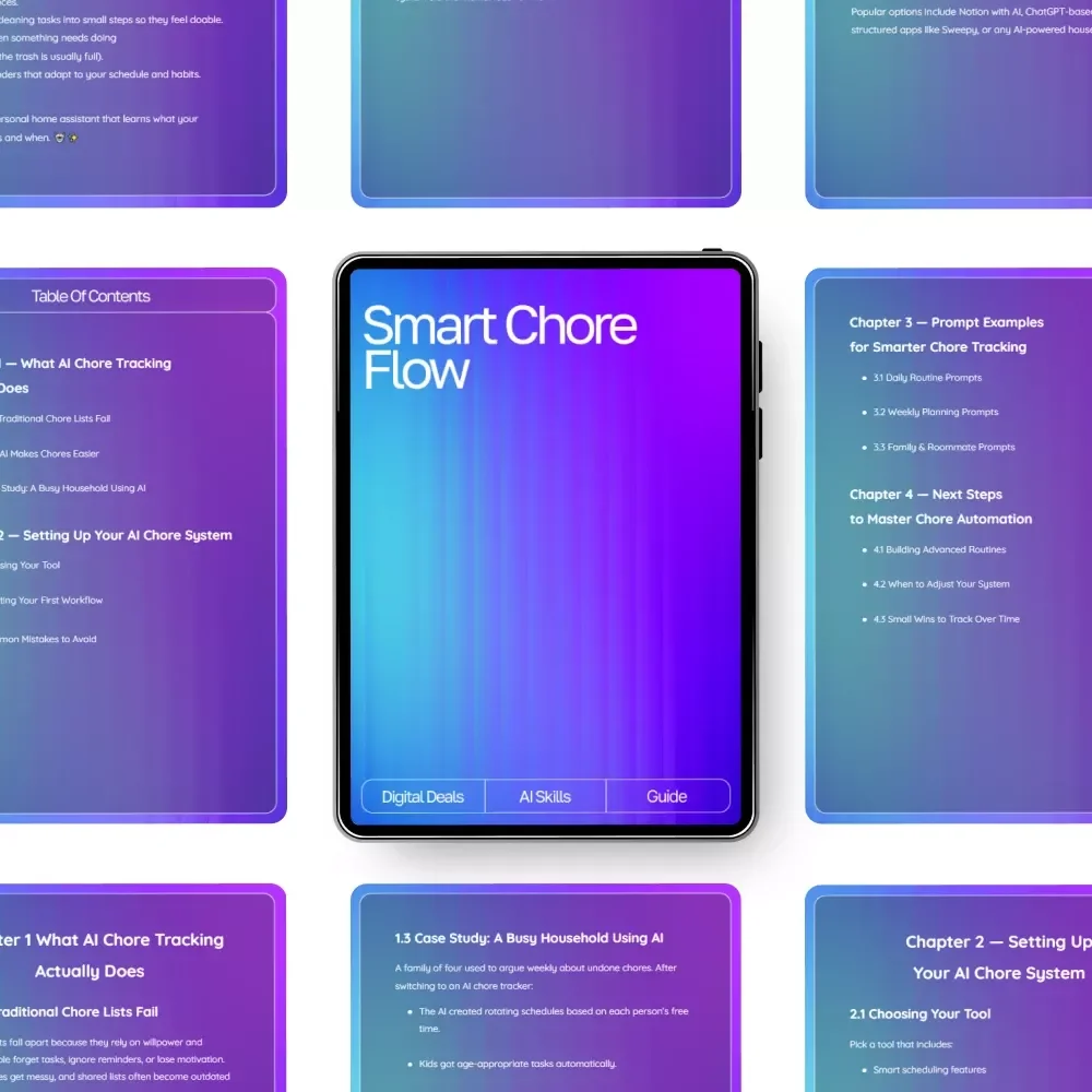 Smart Chore Flow — Ultimate Guide for Home Organization, Routine Automation & Productivity | AI Tool for Chore Tracking | Digital Download