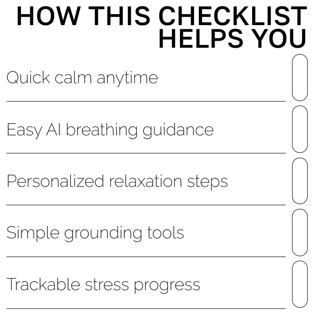 Quick Calm: AI Meditation for Anxiety Checklist | Digital Download for Stress Relief | ai quick meditation for anxiety Guide