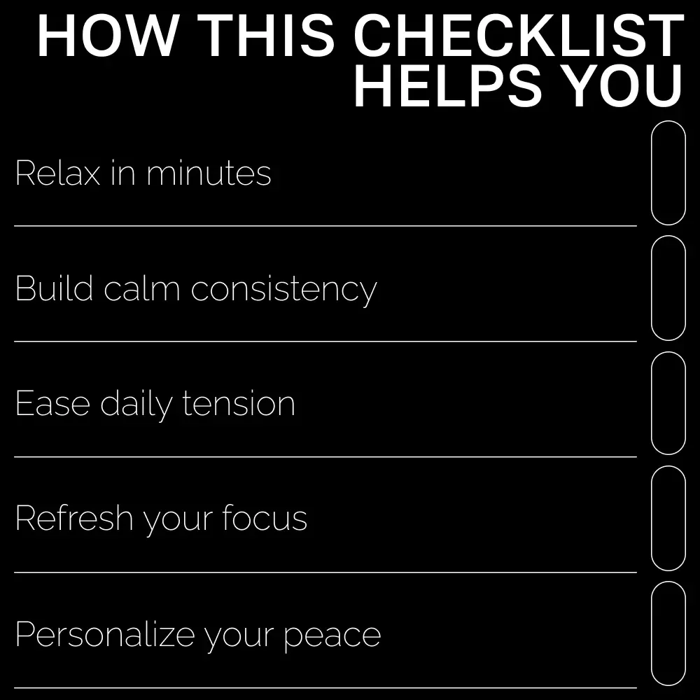 AI Help for Quick Relaxation | Printable Checklist for Calm Living, ai help with short relaxation routines, Guided Micro-Break Routine for Stress Relief