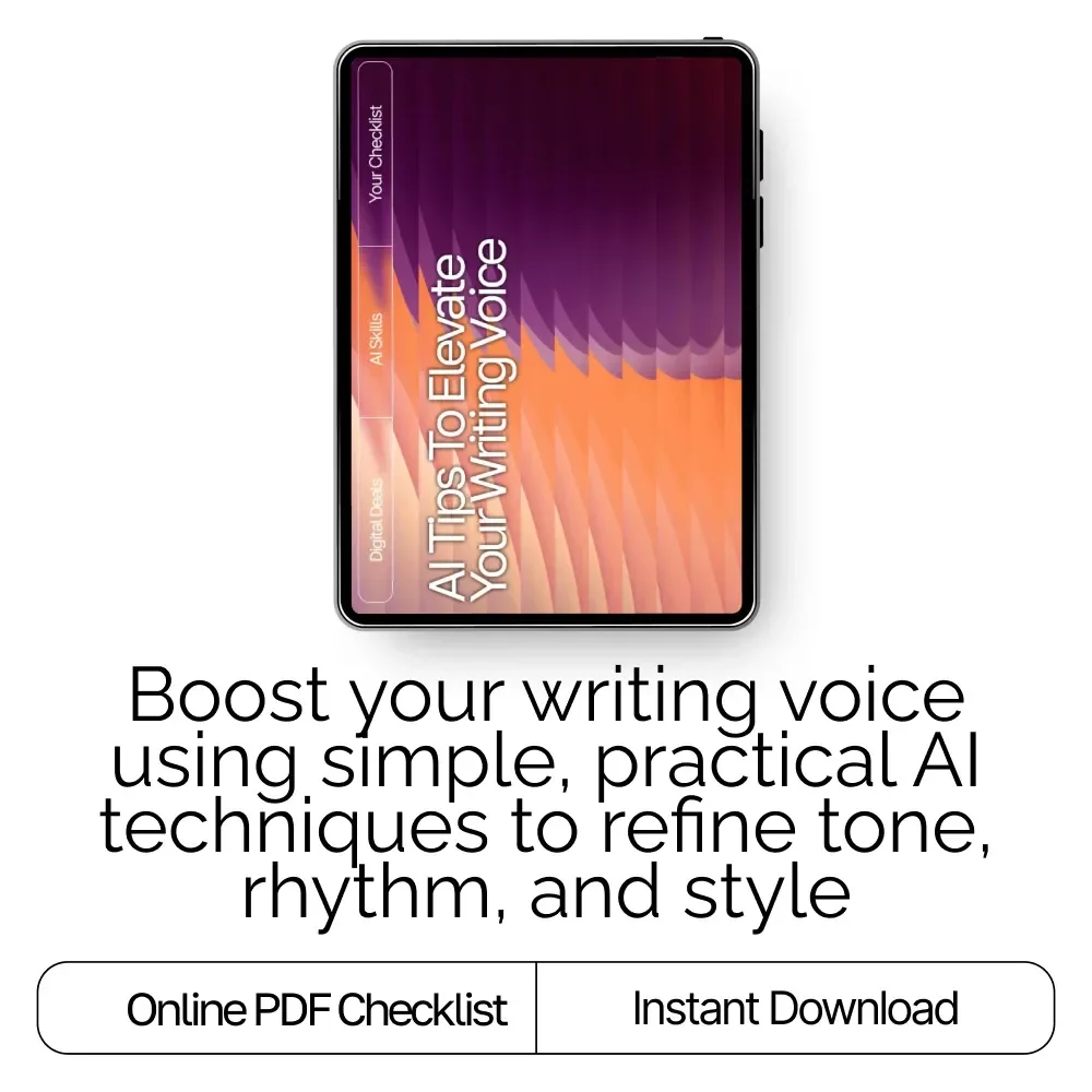AI Tips to Elevate Your Writing Voice | Editable Writing Tone Checklist | Digital Download for Writers & Creators | ai tips for improving writing tone | Tone & Style Guide