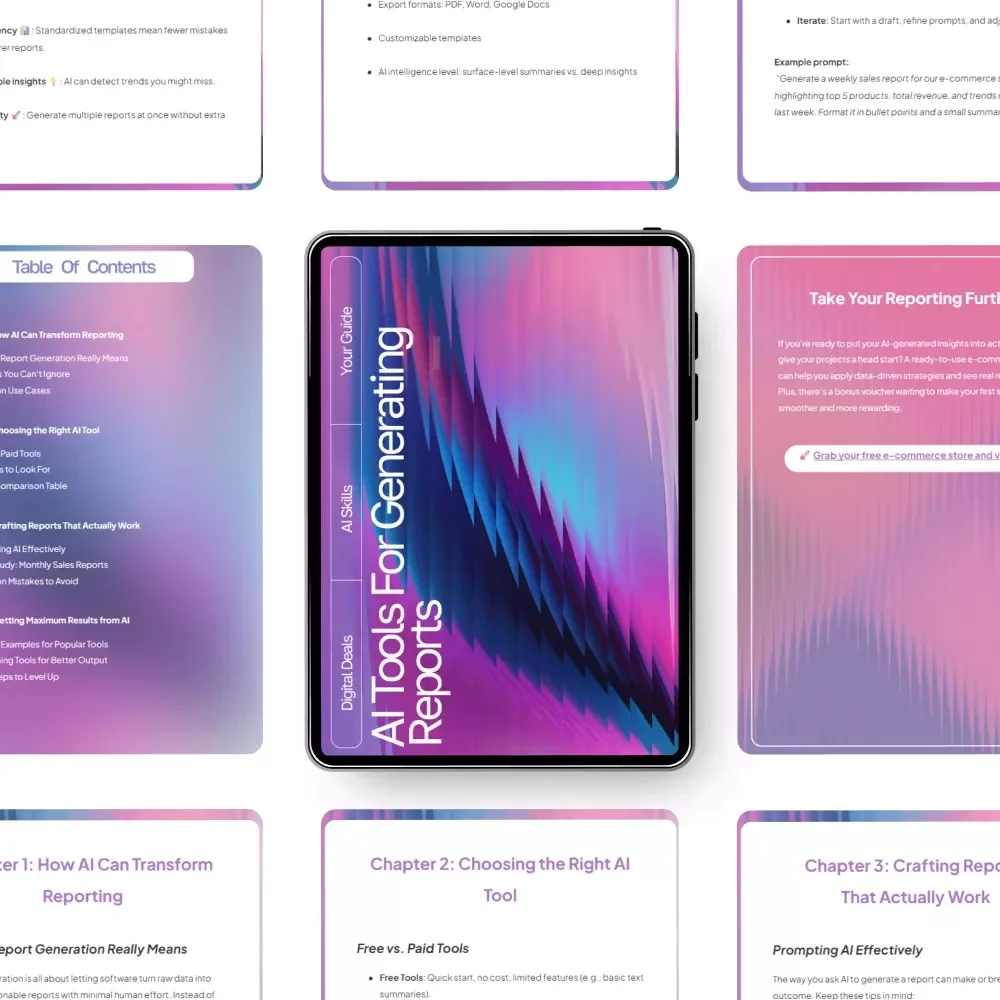 AI Tools for Generating Reports Guide | Ultimate Editable eBook for Streamlined Reporting, Productivity Boosting Tips, and ai tools for auto-generating reports | Digital Download for Entrepreneurs & Teams