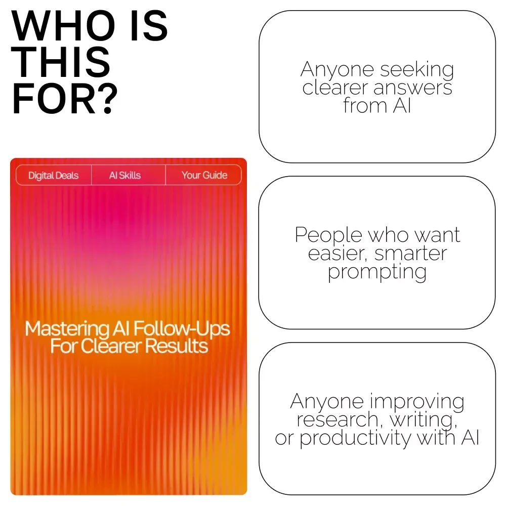 Mastering AI Follow-Ups for Clearer Results | Guide for Crafting ai follow-up prompts that clarify results | Digital Download for Better AI Conversations