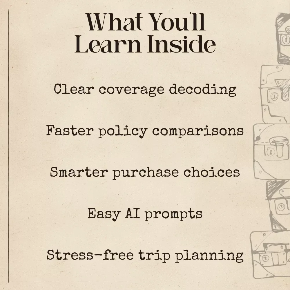 Flight Insurance Decoded with a Little Help from AI | Travel Planner Guide | Using AI to Understand Flight Insurance | Smart Policy Comparison Printable