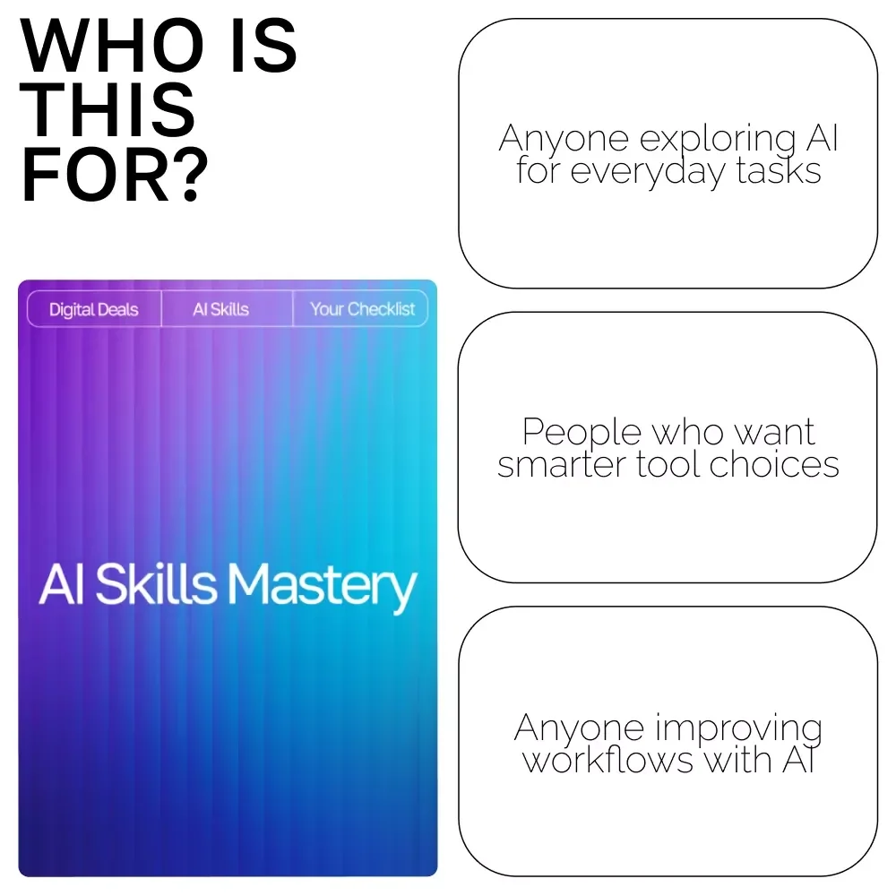 AI Skills Mastery Checklist | Digital Download | Productivity Guide for how to choose the right ai tool for your task | AI Workflow Optimization & Tool Selection