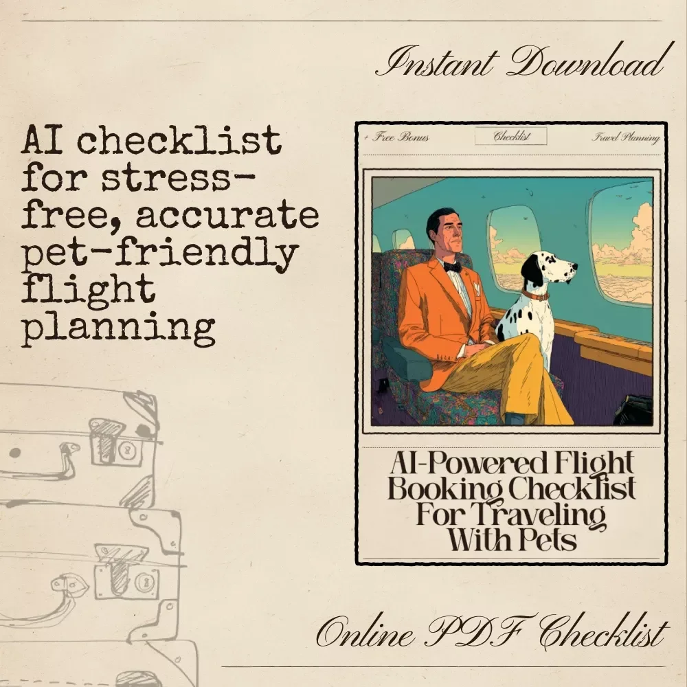 AI-Powered Flight Booking Checklist for Traveling with Pets | Smart Digital Guide for Stress-Free Pet Air Travel | ai for booking flights with pets | Printable & Mobile-Friendly Travel Checklist