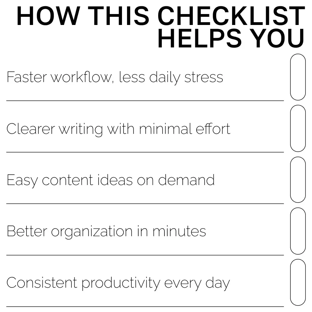 Simple Reusable AI Prompts for Everyday Tasks | Productivity Checklist | Simple Reusable Prompts for Common Tasks | Digital Download