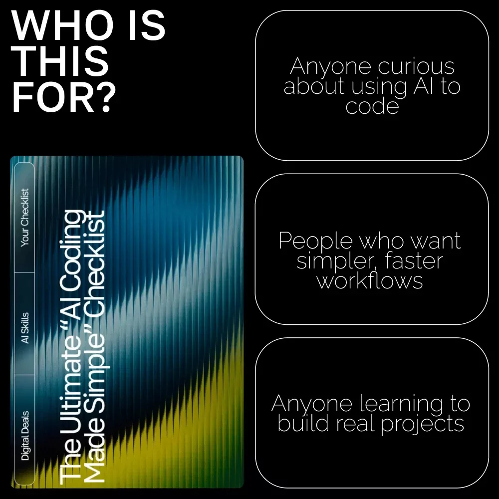 The Ultimate “AI Coding Made Simple” Checklist | AI Coding Tools Guide, Beginner-Friendly AI Coding Workflow, Digital Download