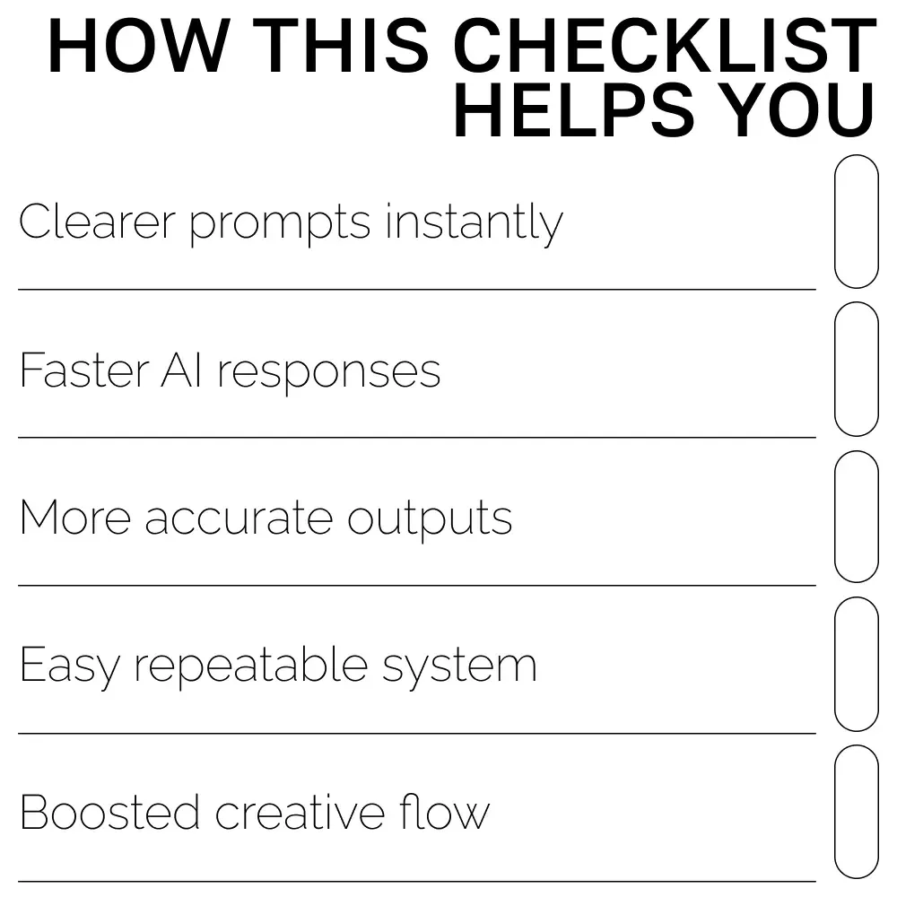 AI Prompt Mastery Checklist | Simple Rules for Effective AI Prompts | Digital Download for Clear, High-Impact Prompt Writing