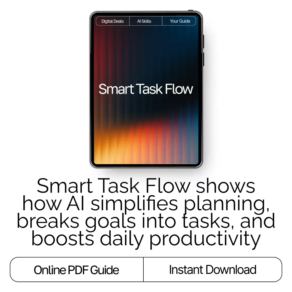Smart Task Flow | Guide for Busy Professionals | Productivity Planner | Digital Download for How to Use AI to Plan Tasks | AI Task Planning eBook & Workflow System