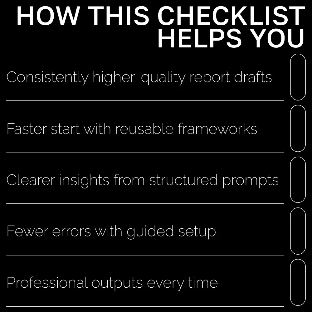 Reusable Report Prompts That Work Every Time | Reusable prompt templates for reports | Editable AI Report Checklist & Prompt Framework | Digital Download