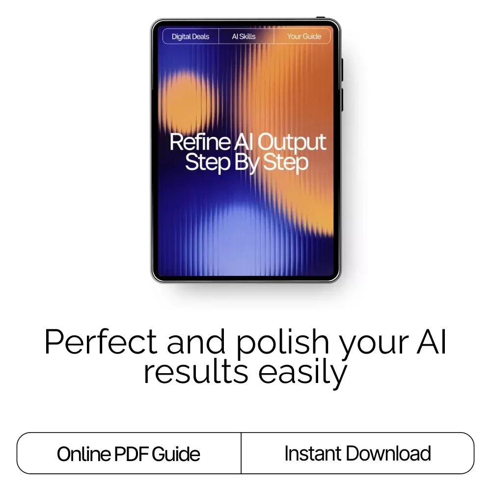 Refine AI Output Step by Step | Digital Download Guide on How to Refine AI Output Step by Step for Better Results