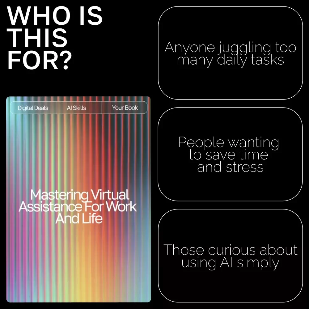 Mastering Virtual Assistance for Work and Life | Digital eBook | How to Use AI as a Virtual Assistant | Productivity, Organization & Efficiency Guide