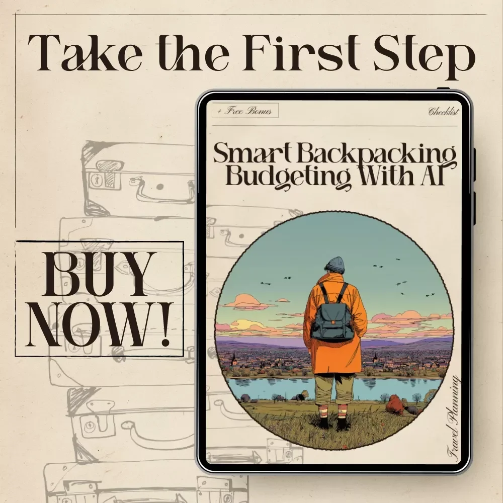 Smart Backpacking Budgeting with AI Checklist | Ultimate Travel Money Planner | Digital ai travel budget planner for backpacking | Editable Trip Planning Tool