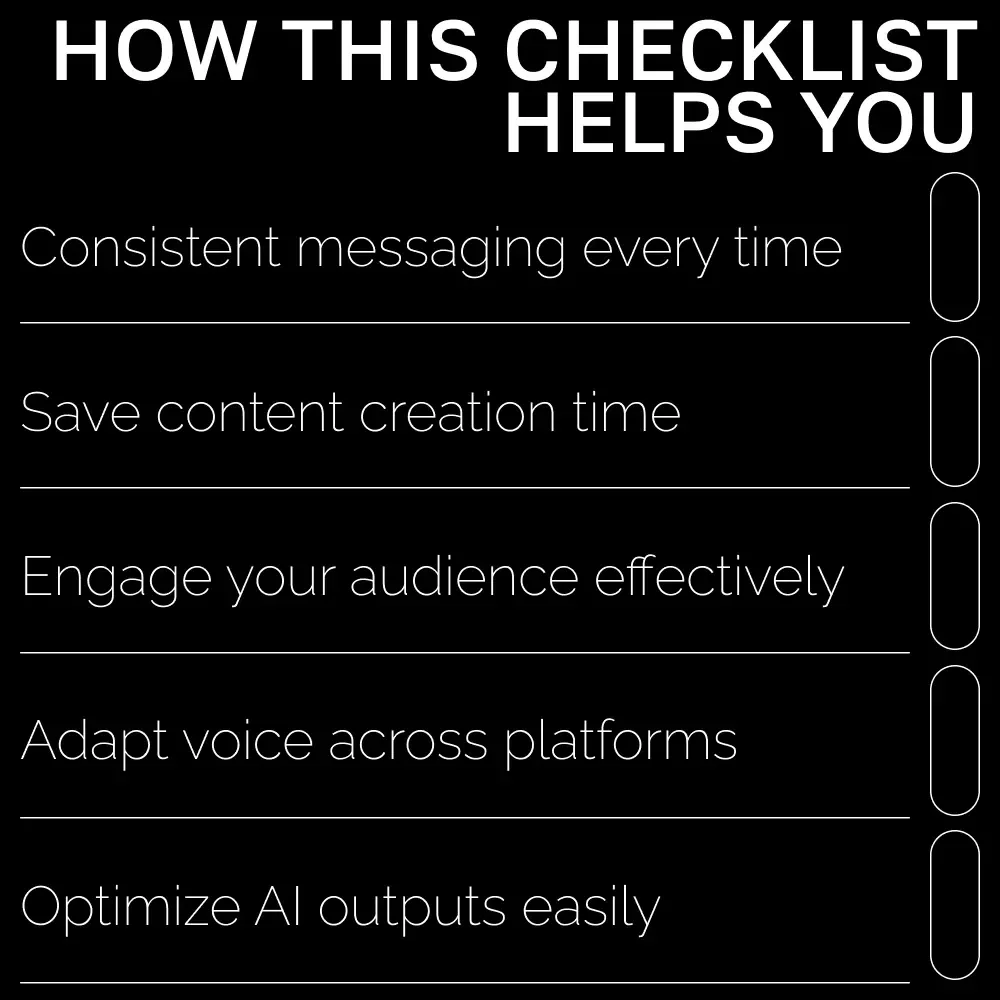 Brand Voice AI Mastery Checklist – AI Prompts for Brand Voice Style Guide for Consistent, Engaging, and Professional Content
