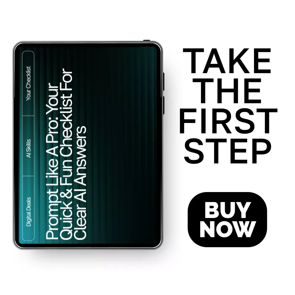 Your Quick & Fun Checklist for Clear AI Answers | Easy Prompt Tips for Clear Answers | Printable & Digital Prompting Guide for Beginners