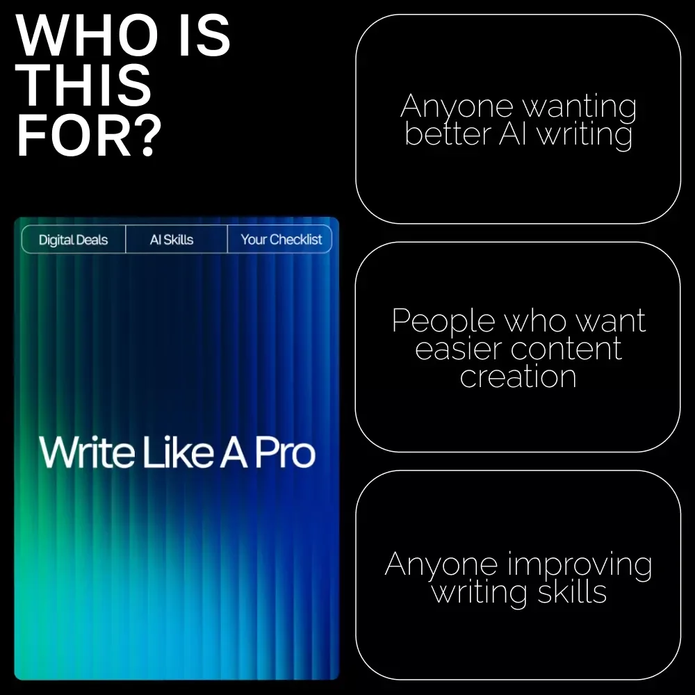 Write Like a Pro Checklist | best prompt formulas for ai writing | Ultimate AI Writing Prompt Guide for eBooks, Copy, Blogs & Creators