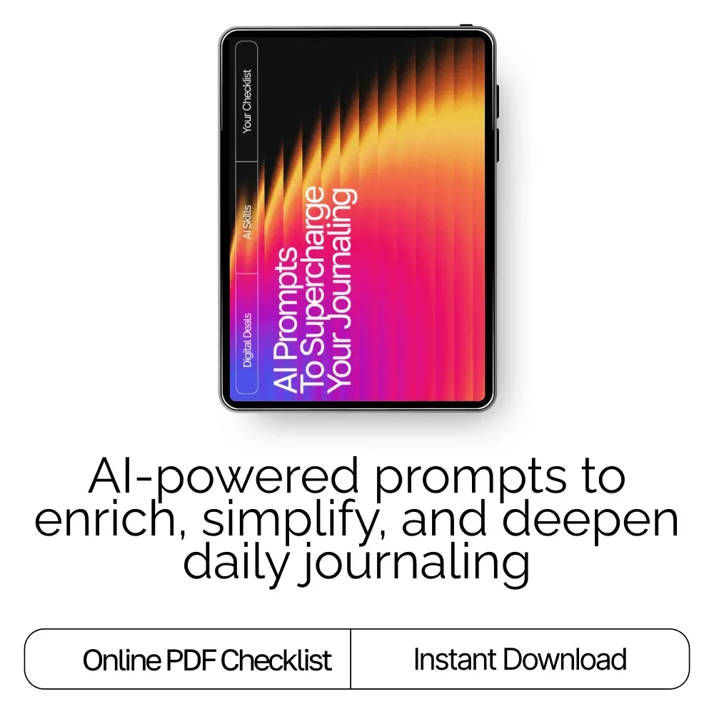 AI Prompts to Supercharge Your Journaling – Guided Checklist for Daily Reflection, Mindfulness & Personal Growth | Digital Download | ai prompts for gratitude journaling