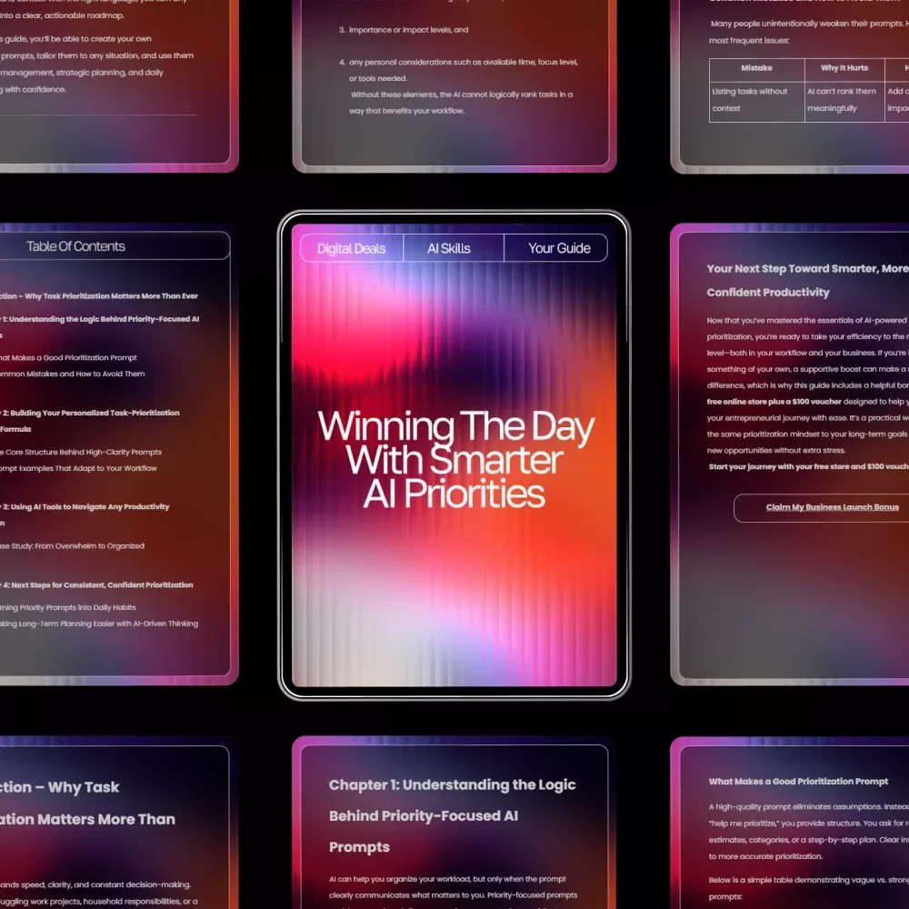 Winning the Day with Smarter AI Priorities | Productivity Guide for Entrepreneurs & Creators | ai prompts for task prioritization | Digital Download