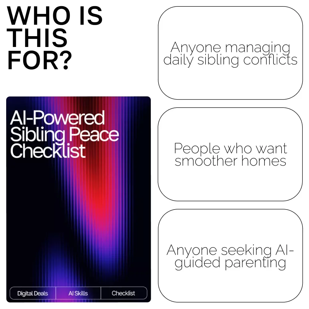 AI-Powered Sibling Peace Checklist | Gentle Parent Toolkit for ai help for sibling conflict resolution | Printable Family Harmony Guide (Digital Download)