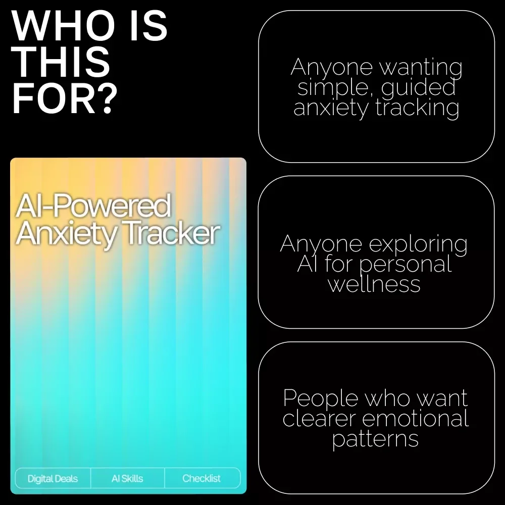 AI-Powered Anxiety Tracker | Digital Anxiety Guide, Mental Health eBook, Wellness Checklist, Mindfulness Tool for Identifying Anxiety Triggers & Building Coping Strategies