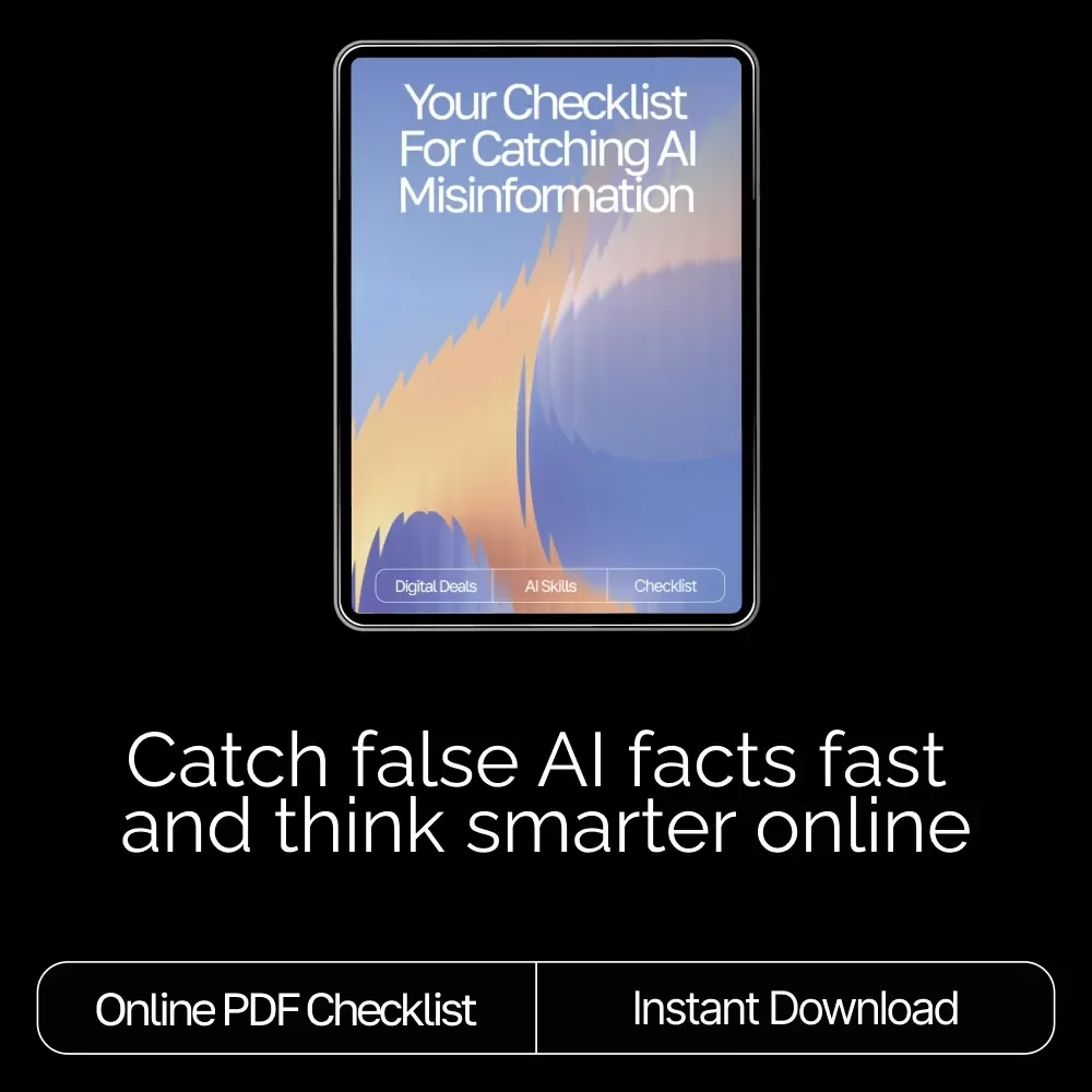 Your Checklist for Catching AI Misinformation | Digital Guide on How to Spot Fake Facts in AI Output | Printable Critical Thinking Tool for Smarter Research