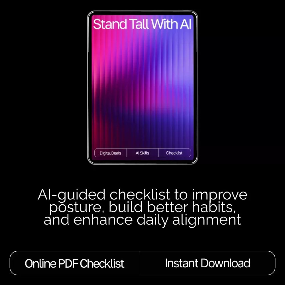 Stand Tall with AI | Posture Improvement Checklist for Daily Alignment | Digital Wellness Guide with ai ideas for posture correction